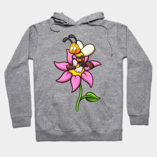 Cartoon Bee On Flower Hoodie